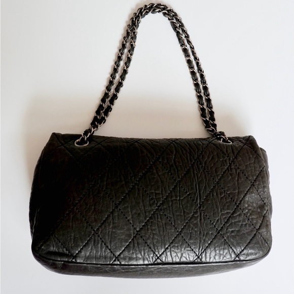 Authentic Preowned Chanel Black Lambskin Single Flap Bag Silver Hardware - Picture 3 of 14